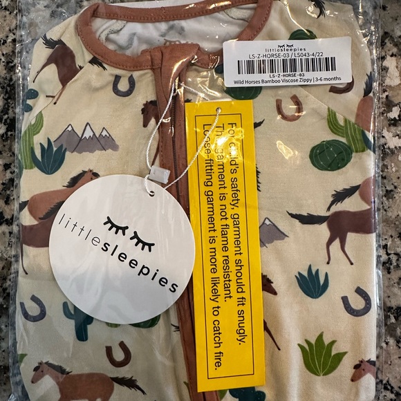 Little Sleepies Wild Horses Bamboo Zippy